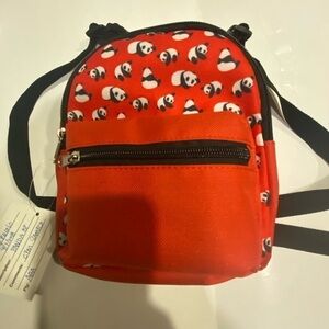 PAW NYC RED DOGGIE BACKPACK WITH PANDAS NEW WITH TAGS